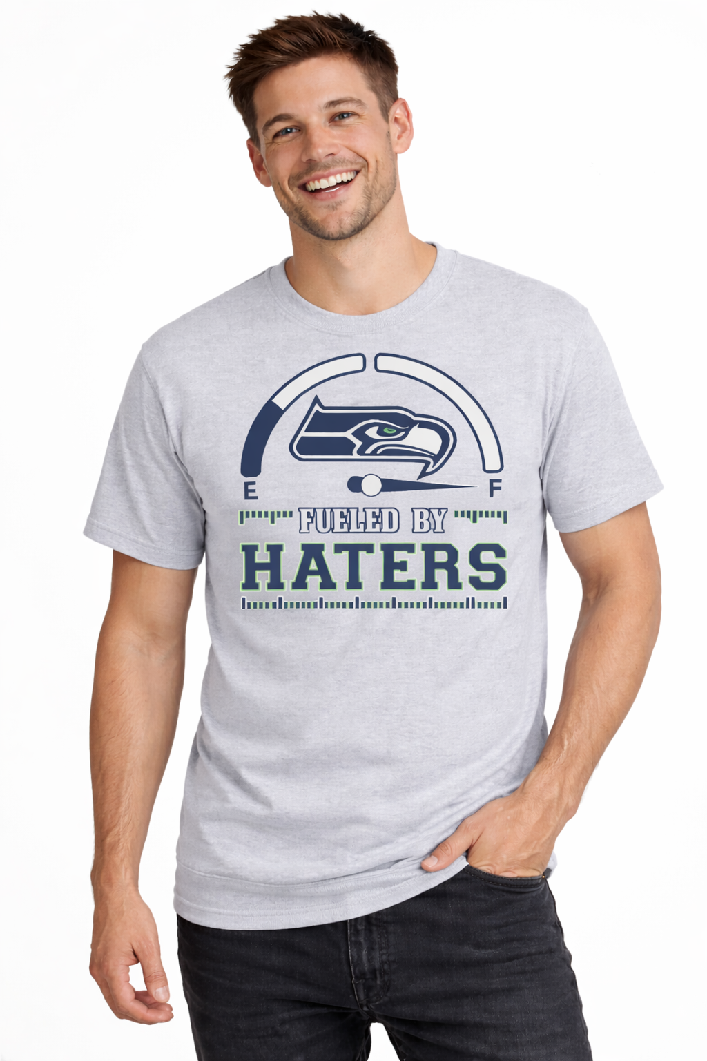 Seattle Seahawks Grey Fueled by Haters T-Shirt