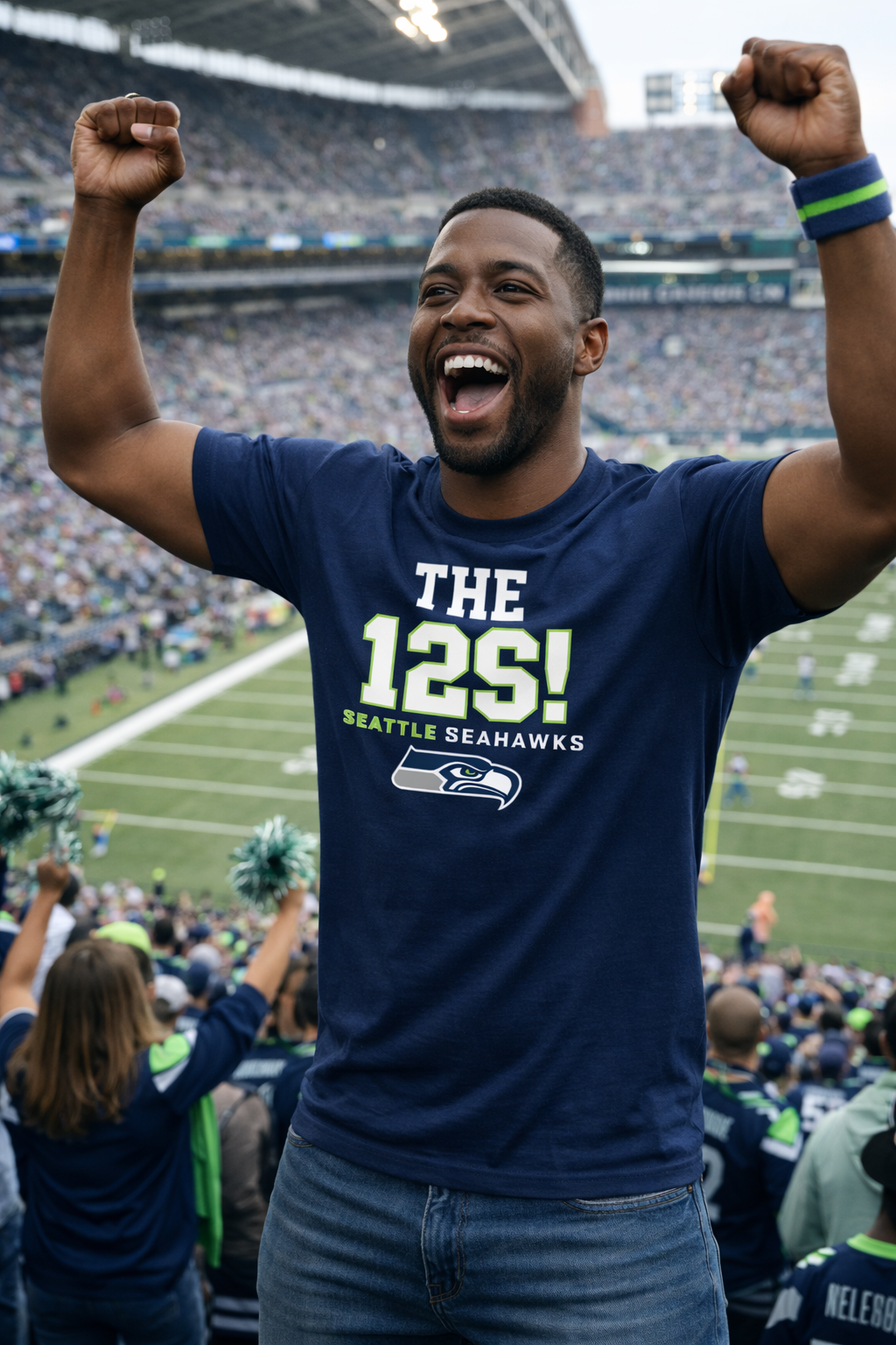 Seattle Seahawks The 12s Navy T-Shirt - Image 2