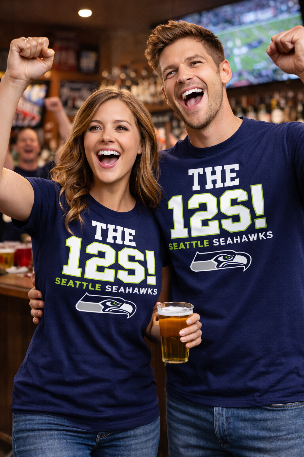 Seattle Seahawks The 12s Navy T-Shirt - Image 3
